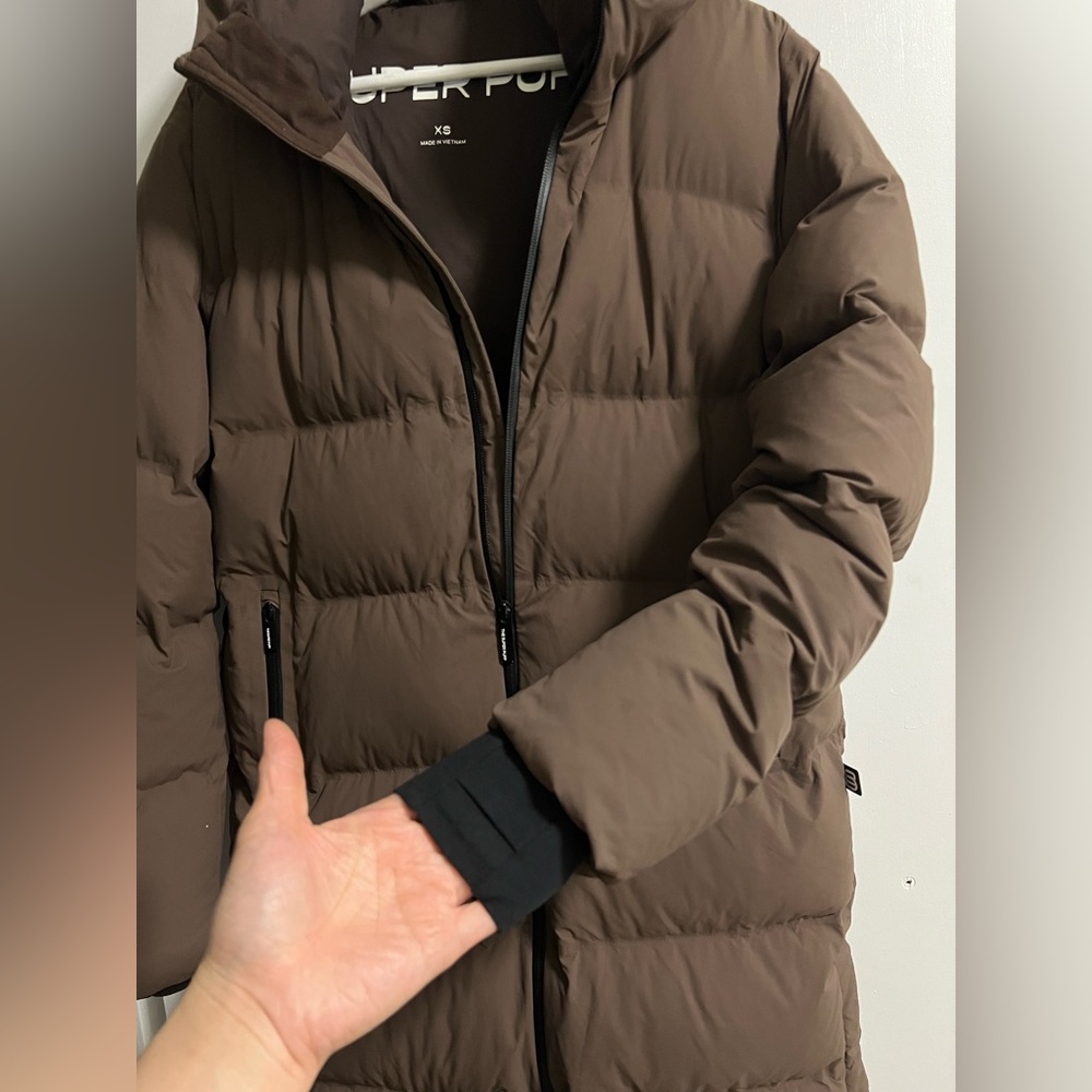 Tna The Super Puff₂o™ Long - Rainstop™ Sz XS Rich Mocha Brown - Picture 10 of 15